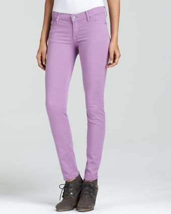 7 For All Mankind Skinny Twill Jeans in Light Purple - Lyst