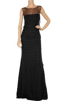 Alberta Ferretti Pleated Silk-chiffon Dress - Lyst