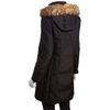 Anne Klein Black Quilted Down Faux Fur Trim Hooded Coat in Black - Lyst