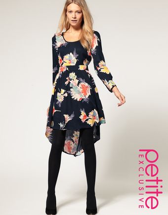  Asos Petite Exclusive Floral Dress with Cut Out Back 