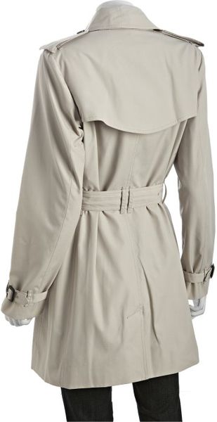 Burberry Prorsum Trench Cotton Blend Harbourne Trench Coat In Gray Tan