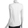 Burberry London White Stretch Cotton Nova Check Trim V Neck T Shirt in White - Lyst