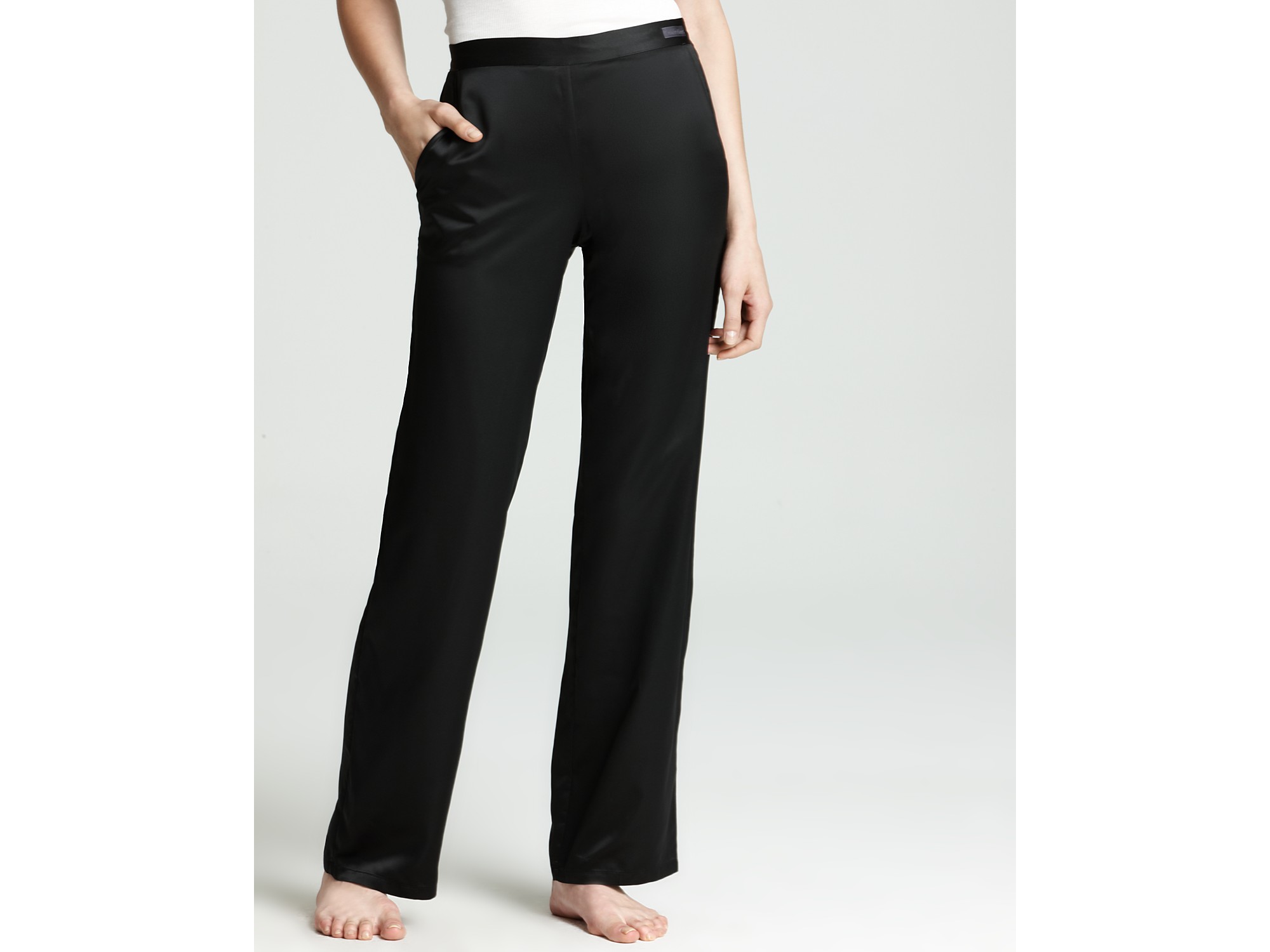 Calvin Klein Underwear Chic Sleepwear Satin Pajama Pants in Black Lyst