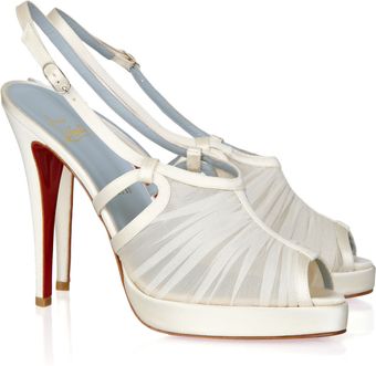 Christian Louboutin Armina 120 Gathered-chiffon Sandals - Lyst