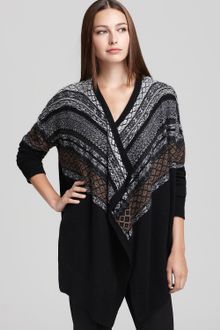DKNY C Long Sleeve Fair Isle Cardigan - Lyst