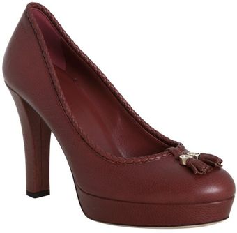  Red Desert Leather Gg Tassel Platform Pumps 