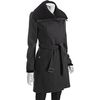 Kenneth Cole Graphite Wool Blend Knit Collar Belted Coat in Gray (graphite) - Lyst