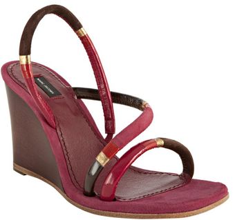 Marc Jacobs Pink Multicolor Patent and Suede Wedges - Lyst