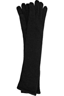 Portolano Black Cashmere Elbow Length Gloves - Lyst