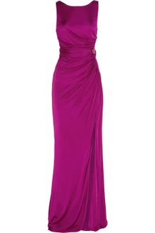 Roberto Cavalli Ruched Silk-jersey Gown - Lyst