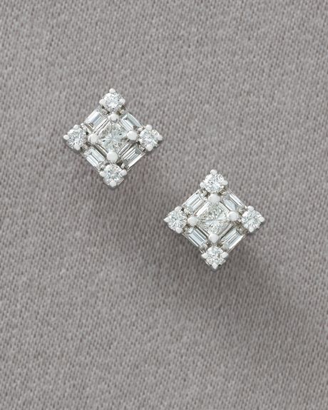 Roberto Coin Diamond Princess Earrings in Silver (null) - Lyst