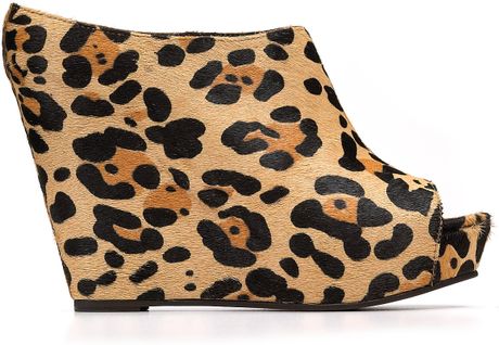 Steve Madden Steven By Wauwi1 Wedge Slide Sandals in Animal (leopard) | Lyst