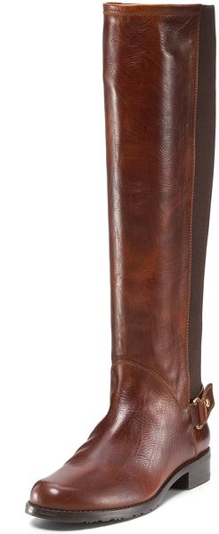 Stuart Weitzman Mount Flat Stretch Boots in Brown (saddle) - Lyst