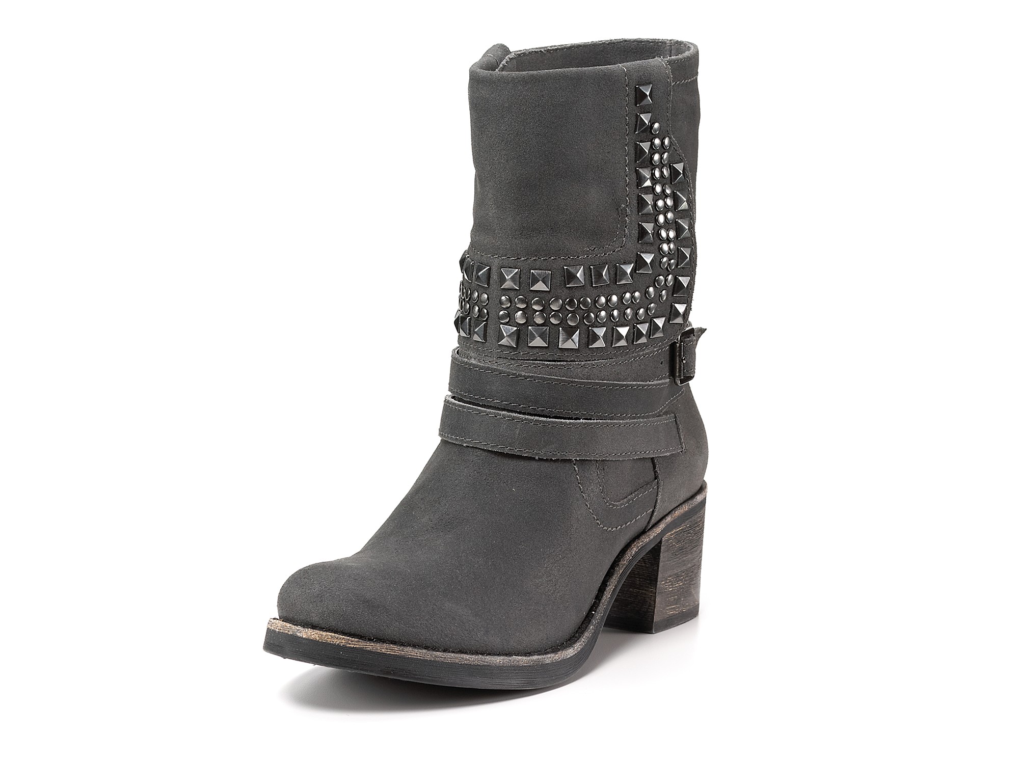 Vince Camuto Donato Moto Boots in Gray (new charcoal rough