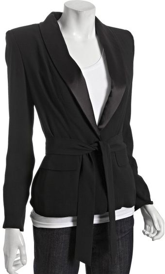  Black Belted Tuxedo Blazer 