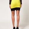 Asos Collection Asos Mini Skirt with Mesh Hem in Yellow (limeade) - Lyst