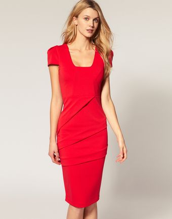 ASOS Collection Asos Pencil Dress with Square Neck - Lyst