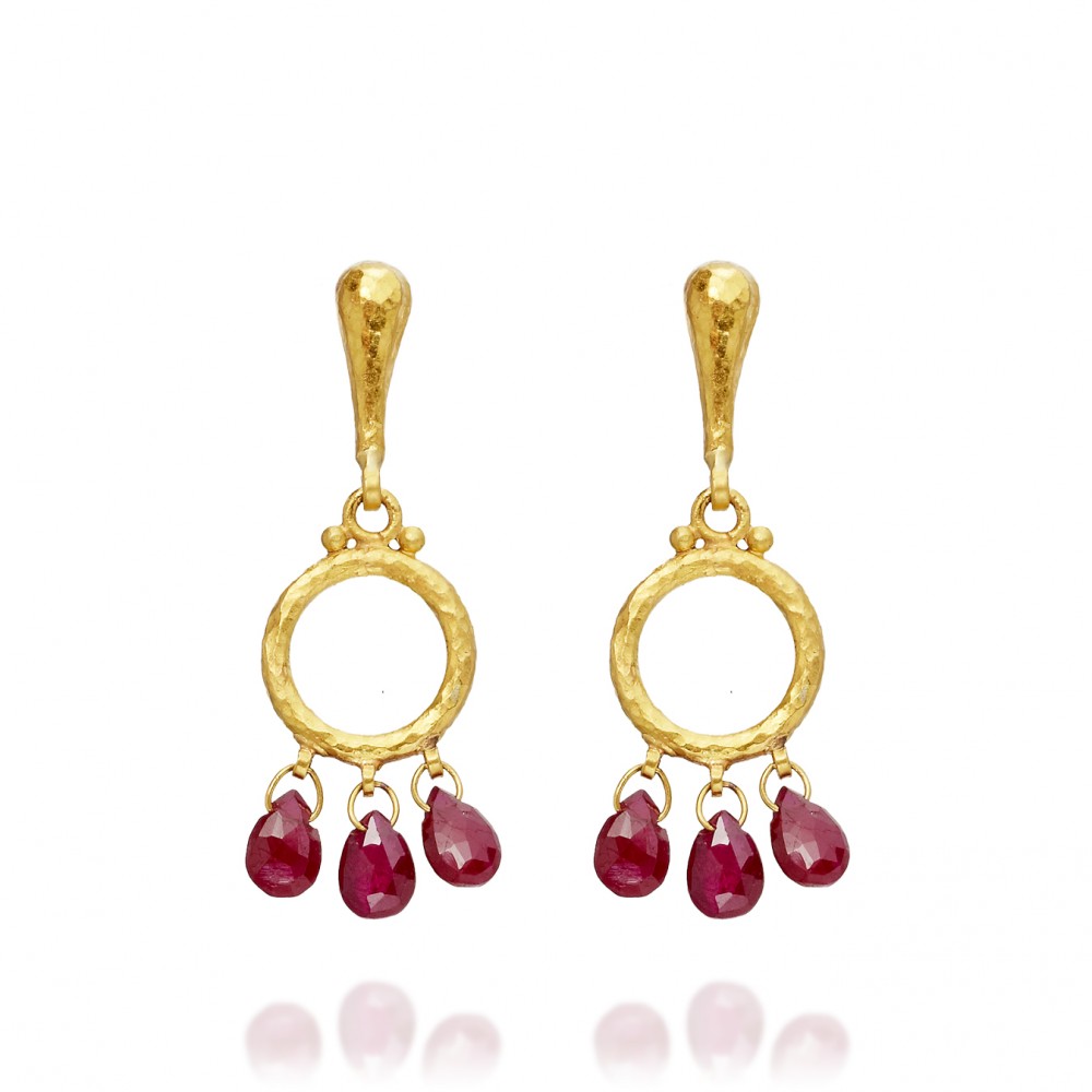 Gurhan Ruby Drop Earrings In Gold (ruby) 