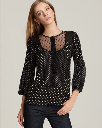 Nanette Lepore Silk Love Me Dot Top - Lyst