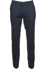 Topman Navy Twill Skinny Trousers