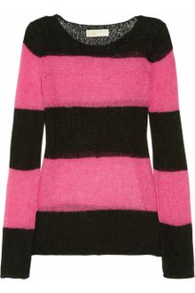 Michael by Michael Kors Striped Open-knit Sweater - Lyst