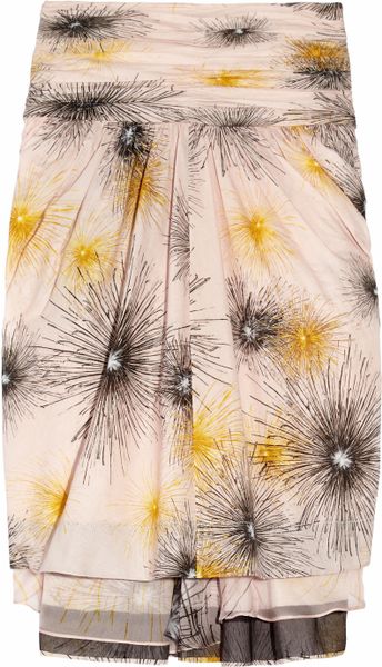 Vionnet Printed Cotton Skirt in Pink - Lyst