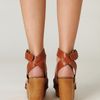 Free People Alisa Ankle Strap Platform in Brown (cuoio) - Lyst