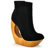 Jeffrey Campbell Rockaway  Black Suede Donut Wedge Bootie in Black - Lyst