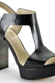 Kors By Michael Kors Vernon - Black Leather Platform Sandal - Lyst
