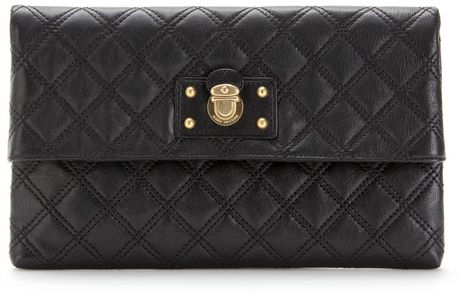 Marc By Marc Jacobs Large Eugenie Quilted Leather Clutch in Black - Lyst
