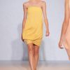 Nicole Farhi Cotton Pique Bustier Dress in Yellow - Lyst