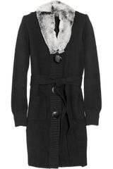 N.peal Cashmere Rabbit-trimmed Cashmere Cardigan