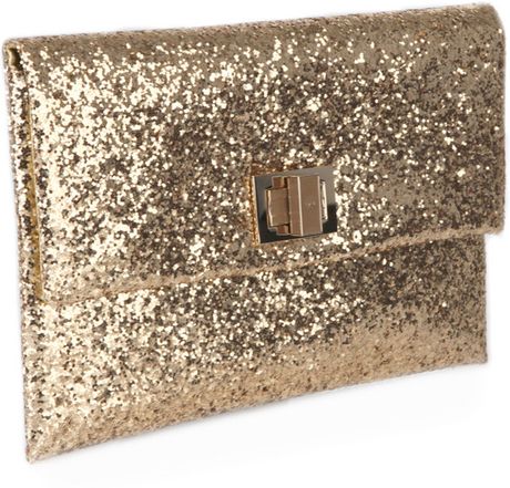 anya hindmarch gold clutch