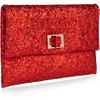 Anya Hindmarch Valorie Glitterfinish Leather Clutch in Red - Lyst