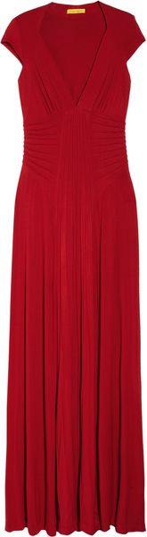 Catherine Malandrino Pleated Stretch-jersey Gown - Lyst