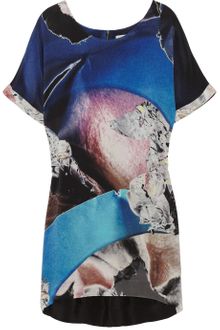 Dion Lee Printed Silk-crepe T-shirt Dress - Lyst