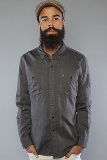 Obey The Merrick Buttondown Shirt in Charcoal - Lyst