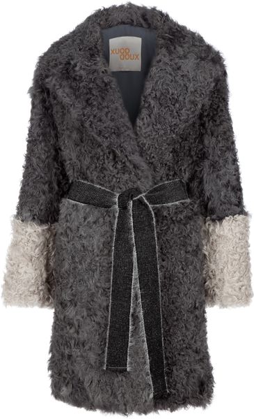 Xuod Doux Shearling Coat in Gray (grey) - Lyst