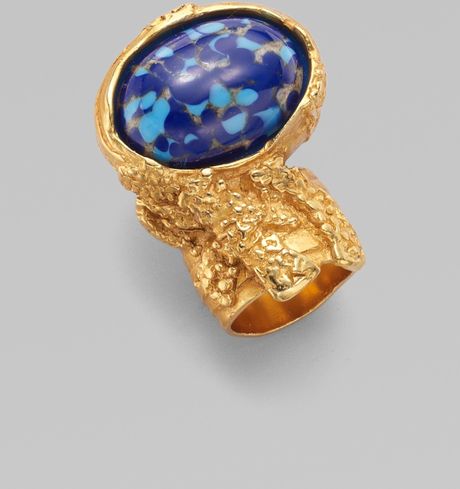 Yves Saint Laurent Arty Ovale Ring in Blue (marine) - Lyst