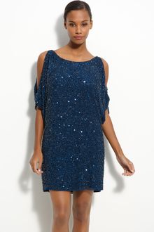 Aidan Mattox Cold Shoulder Sequin Dress - Lyst