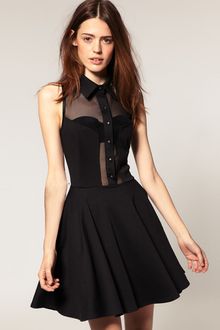 ASOS Collection Asos Skater Dress with Collar - Lyst
