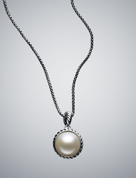 David Yurman Pearl Pendant Necklace in White