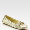 Dior Cd Metallic Leather Loafers in Gold - Lyst