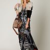 Free People Printed Open Shoulder Kaftan in Black (black combo) - Lyst