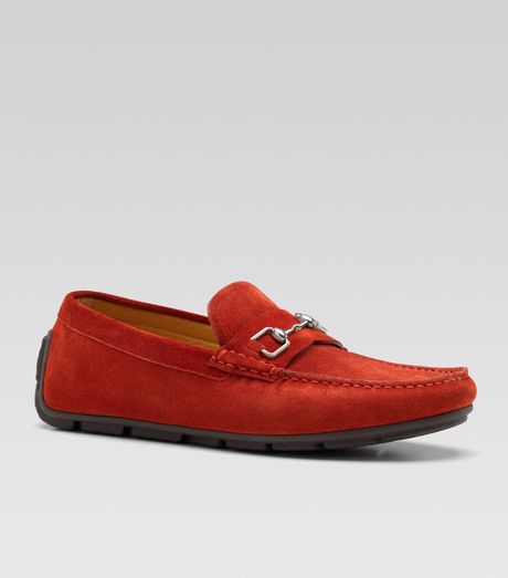 red gucci loafers men's