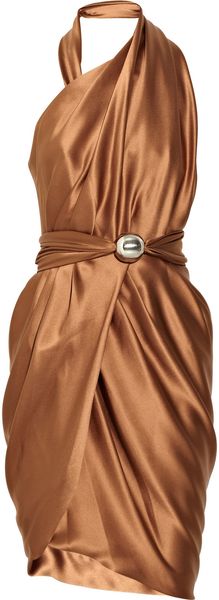 Martin Grant Backless Asymmetric Silkcrepe Dress - Lyst