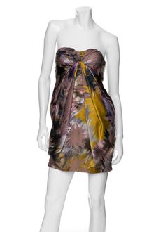 Matthew Williamson Strapless Printed Silk Dress - Lyst