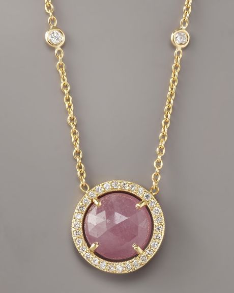 Penny Preville Pink Sapphire & Diamond Pendant Necklace in Gold (pink) - Lyst