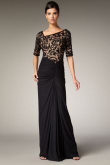 Tadashi Shoji Lace Bodice Gown - Lyst