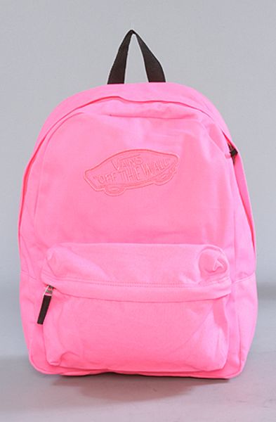 neon pink vans backpack